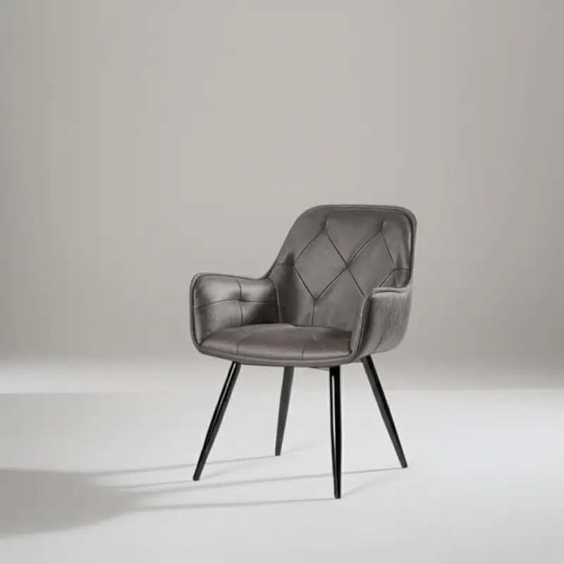 Delfino Leather Chair Grey Y2197