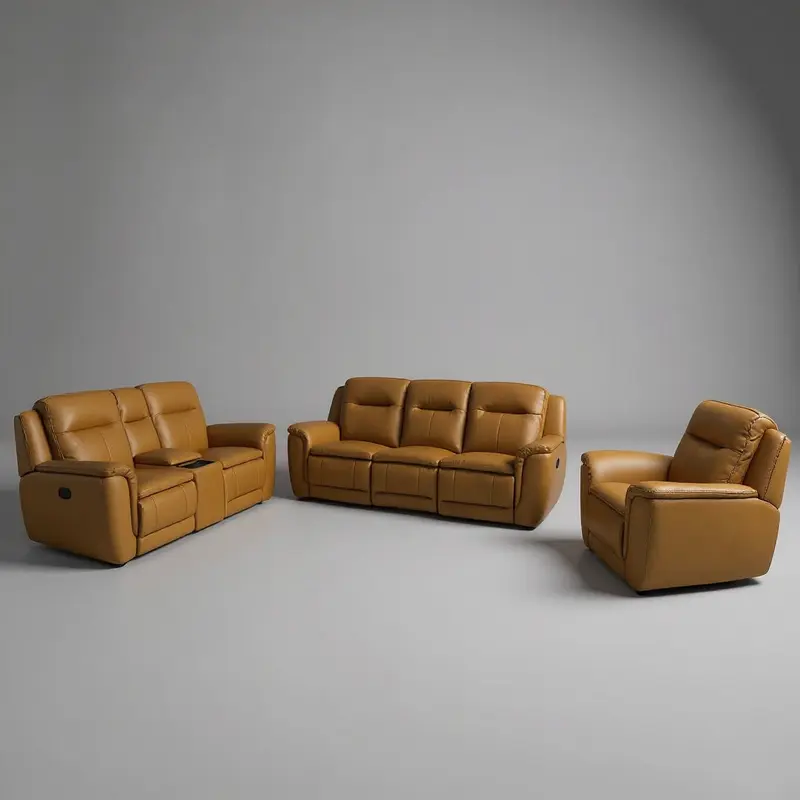 Sierra Full Leather Sofa Set