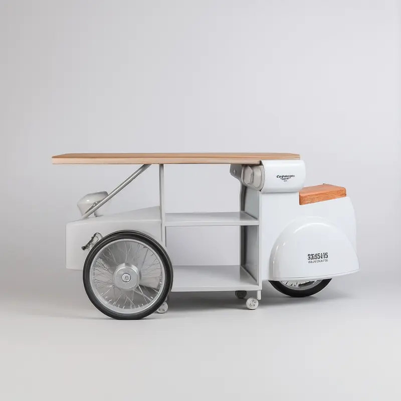 Vespa Iron & Wood Scooter Bar Cabinet A1265