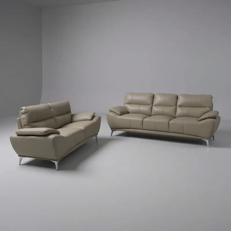 Bison Full Leather Sofa Set