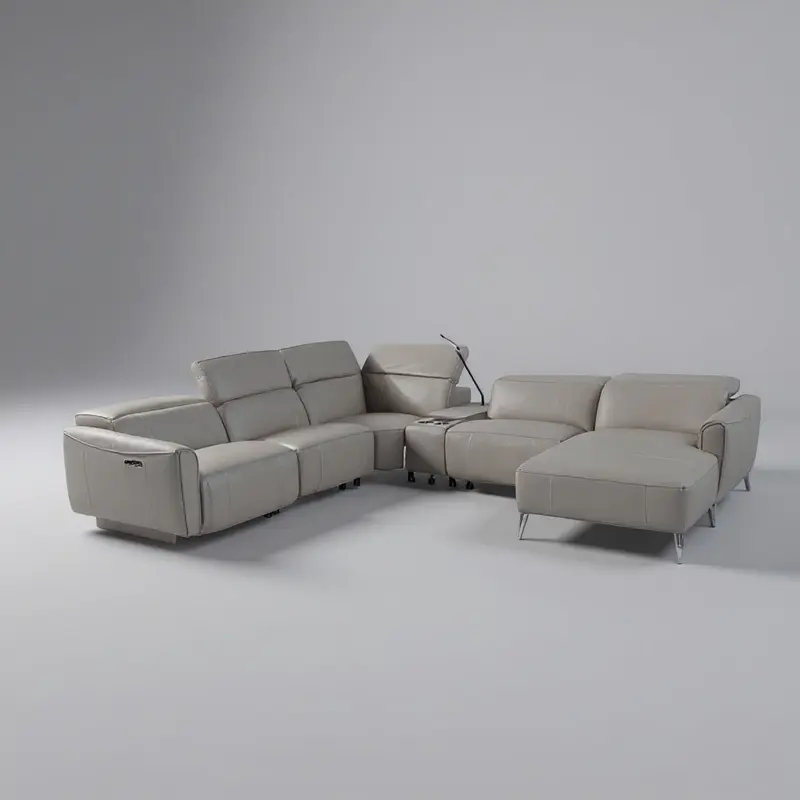 Rivera Leather Uppers Corner Motion Sofa Set