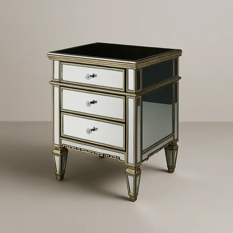 Aurora 3 Drawer Pedestal Mirror Finish Rgxm-L