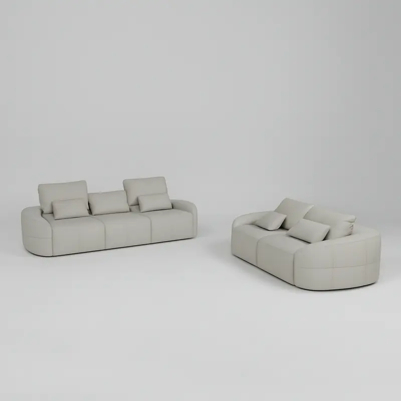 Madeira Full Leather Sofa Set