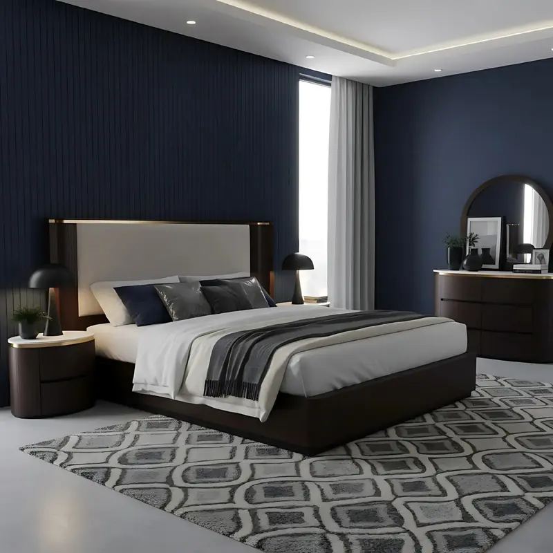 Ozzo Queen Extra Length Bedroom With Dresser And Mirror