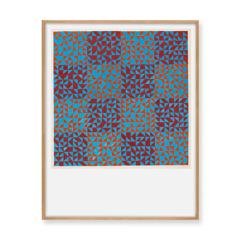 Anni Albers Color Study (Blue and Reds) Framed Poster