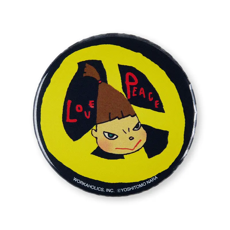 Yoshitomo Nara Metal Button Badge - Love Peace