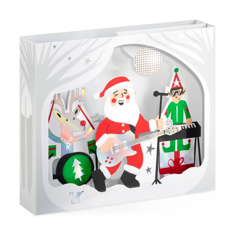 Rockin Santa Holiday Pop-Up Cards - Set of 8