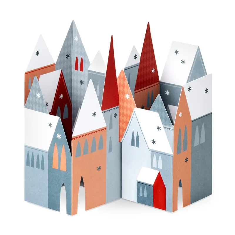 Winter Village Holiday Pop-Up Cards - Set of 8