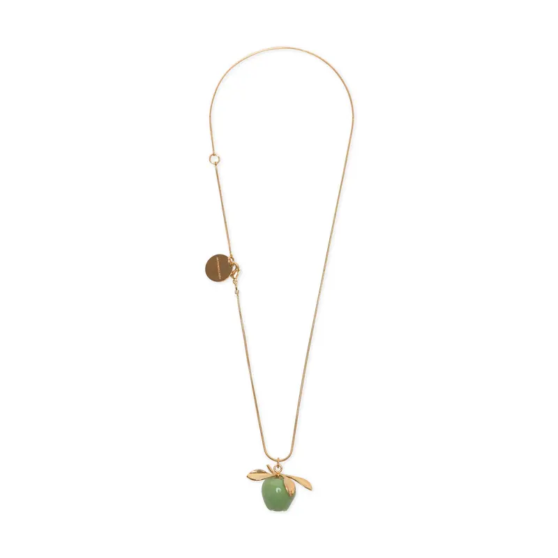 Andrs Gallardo Green Apple Stem Gold-Plated Necklace