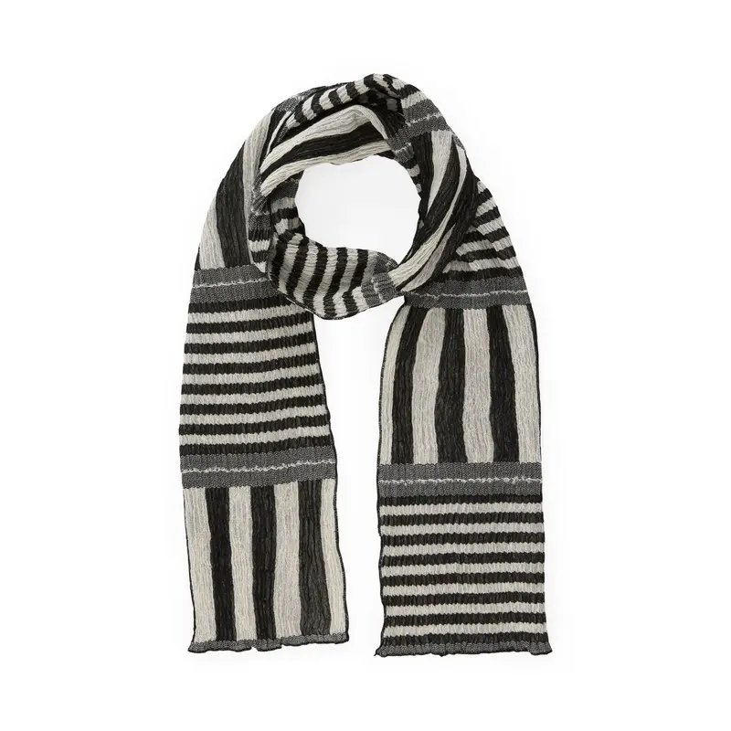 Nuno Stripey Stripe Wool-Cotton Scarf
