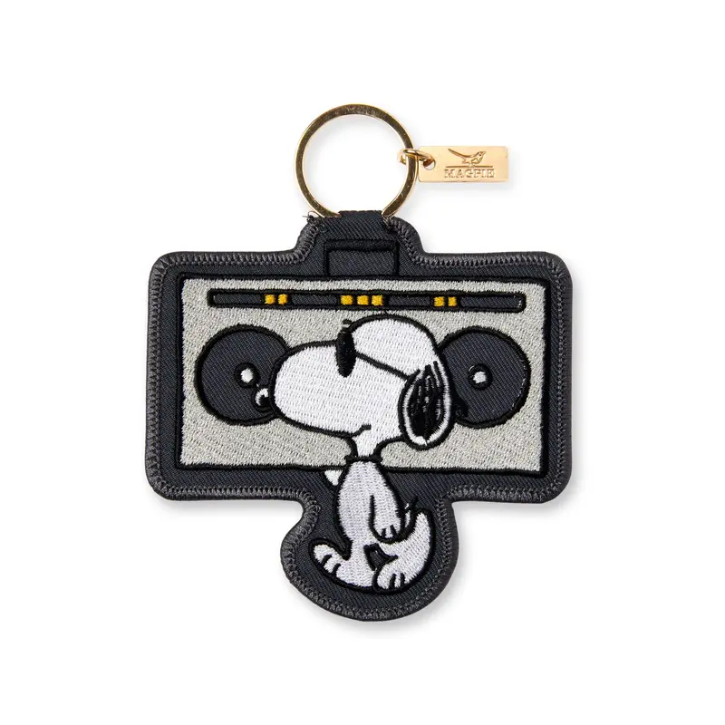 Snoopy Embroidered Key Ring Bag Charm - Boombox