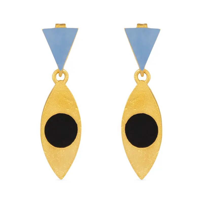 Somni Gold-Plated Triangle & Spindle Drop Earrings