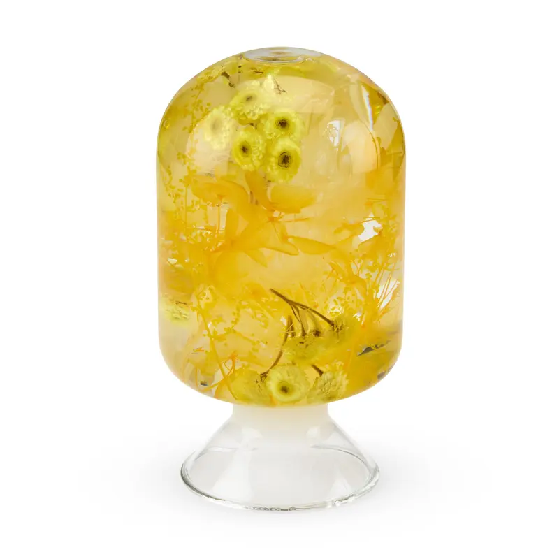 Pieces of Time Flower Objet dArt - Yellow Immortelle