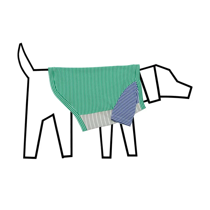 Ware of the Dog Striped Cotton Dog T-Shirt - Medium