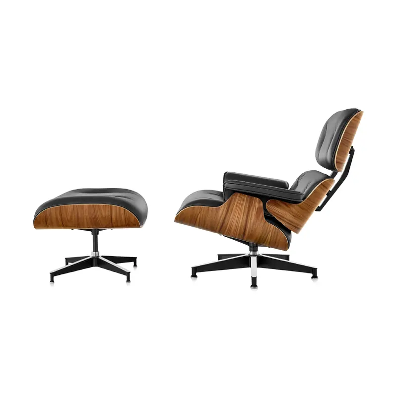 Eames Lounge Chair and Ottoman from Herman Miller - Walnut/ Obsidian Black Leather