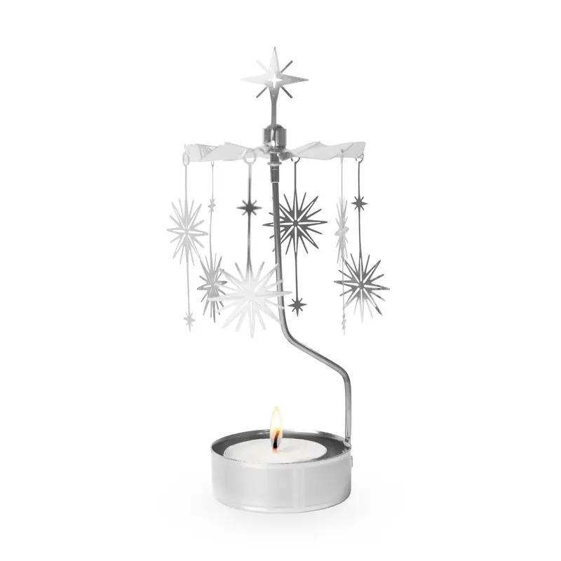 Silver Supernova Rotary Tea Light Candle Holder