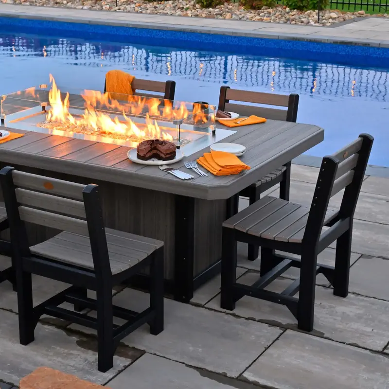 Lumin Fire Pit 79" Rectangular Table from LuxCraft