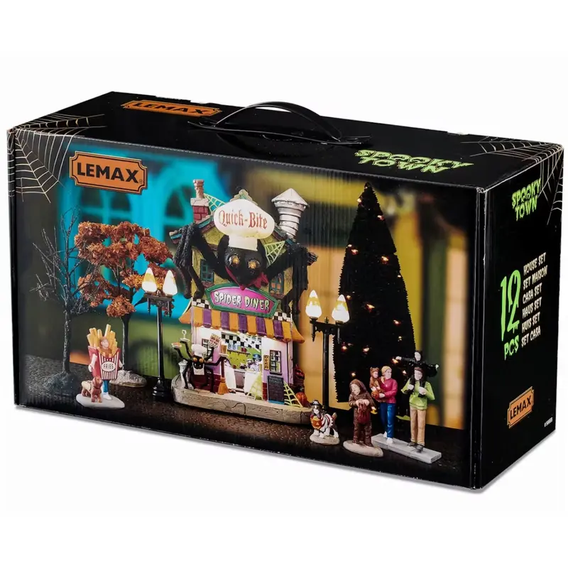 NEW 2025 Lemax Spooky Town Quick-Bite Spider Diner Set #56668