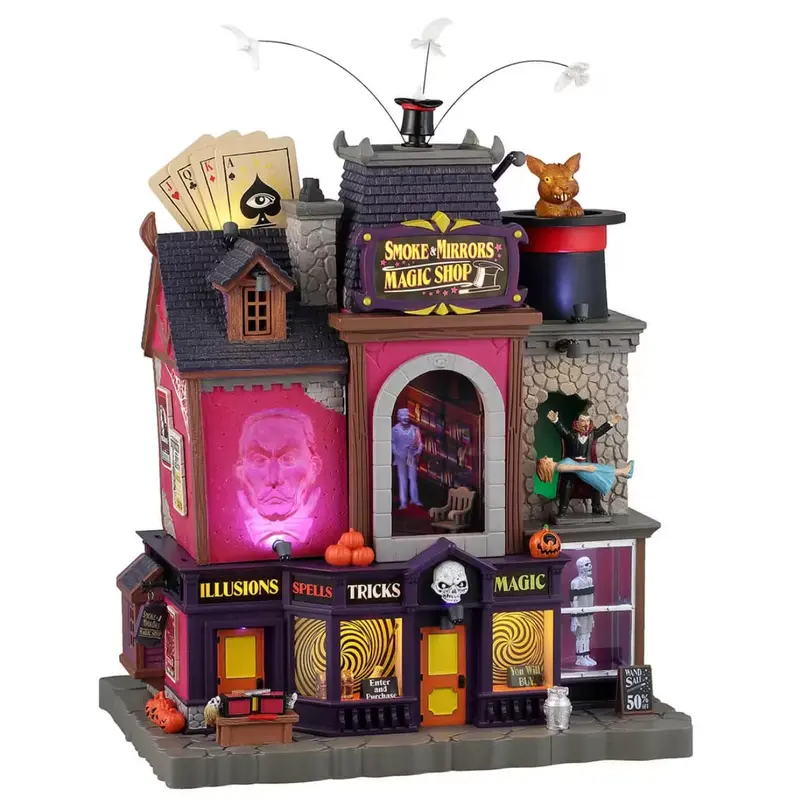 NEW 2025 Lemax Spooky Town Smoke & Mirrors Magic Shop #45218