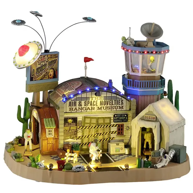 NEW 2025 Lemax Spooky Town The Air & Space Novelties Hangar Museum #55301