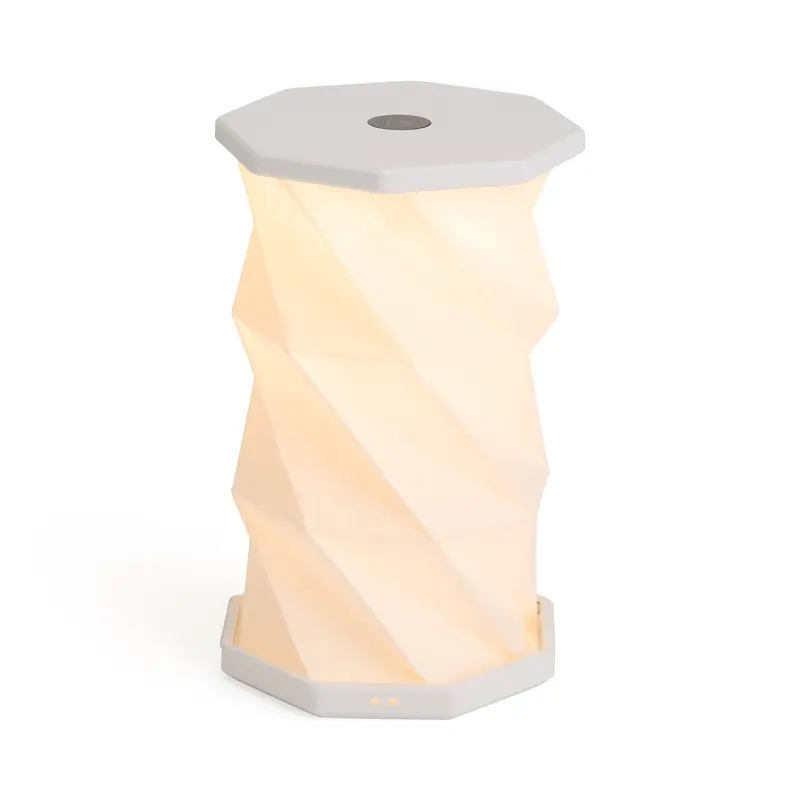 Twist Hexagon Portable Table Lamp - Lunar White
