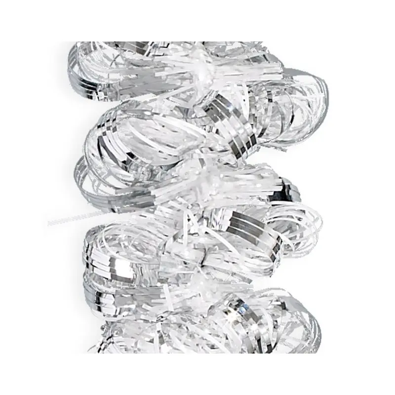 12' Deluxe Silver White Angel Hair Tinsel Garland