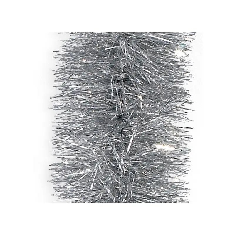 15' Super Plush Silver Tinsel Christmas Garland