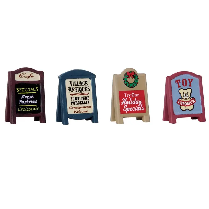 Lemax General Collectibles Accessory: Village Signs, Set of 4 #64071