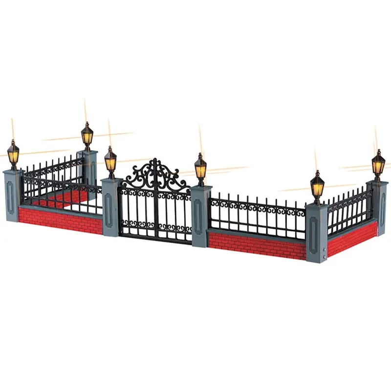 Lemax General Collectibles Landscaping: Lighted Wrought Iron Fence, Set of 5 #54303
