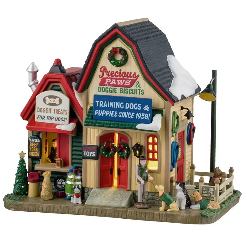 NEW 2025 Lemax Harvest Crossing Lighted Building: Precious Paws & Doggie Biscuits #45275