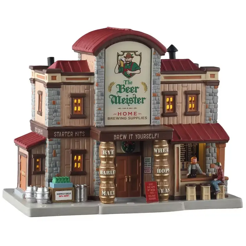 NEW 2025 Lemax Harvest Crossing Lighted Building: The Beer Meister Home Brewing Supplies #55332