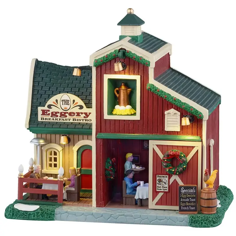NEW 2025 Lemax Harvest Crossing Lighted Building: The Eggery Breakfast Bistro #55316