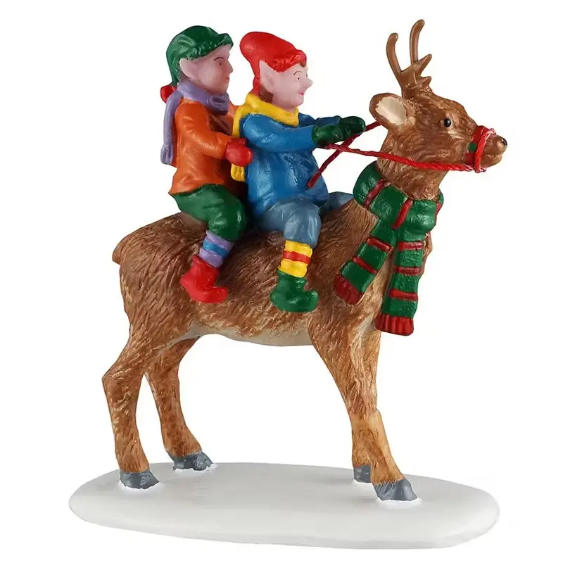 NEW 2025 Lemax Santa's Wonderland Figurine: Reindeer Rides #52529