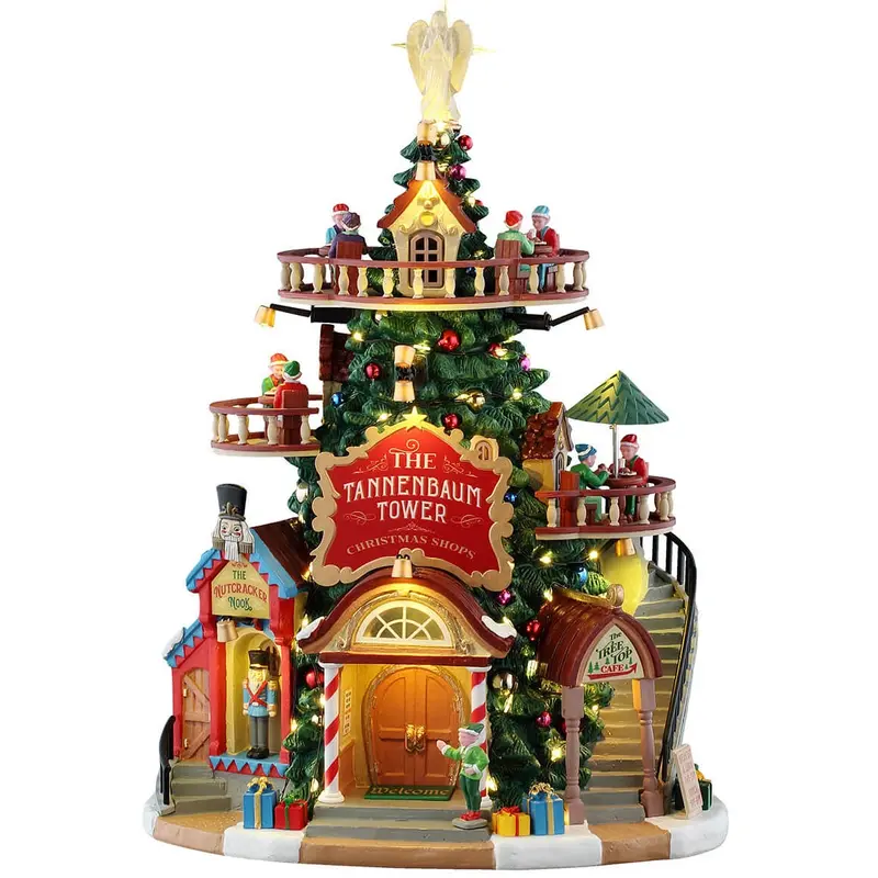 NEW 2025 Lemax Santa's Wonderland Lighted Building: The Tannenbaum Tower Christmas Shops #55311
