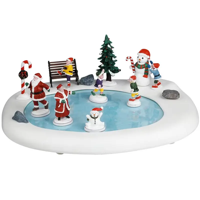 NEW 2025 Lemax Santa's Wonderland Table Accent: Northern Lights Skating Pond #44363
