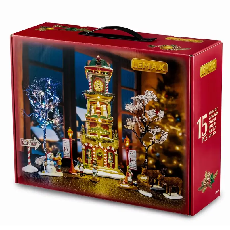 NEW 2025 Lemax Santa's Wonderland: The Village Square Clock Tower Set #56673