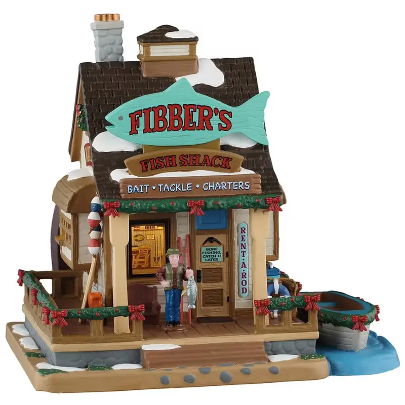 NEW 2025 Lemax Vail Village Lighted Building: Fibber's Fish Shack #55329