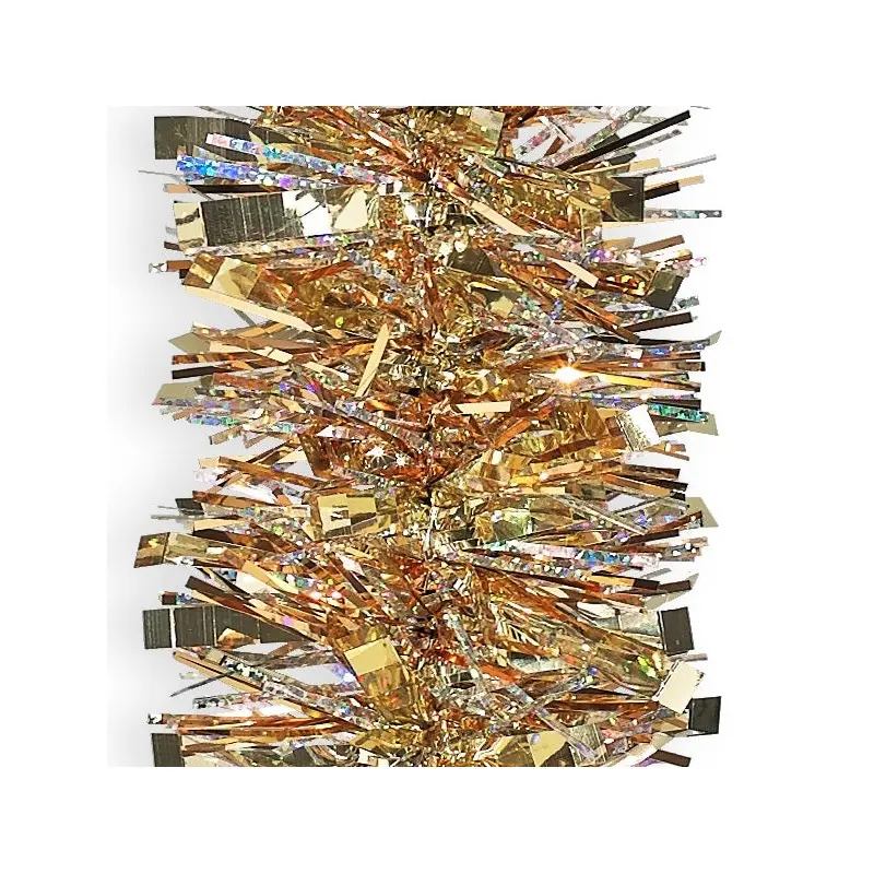 12' Fancy Laser Midas Gold Tinsel Christmas Garland