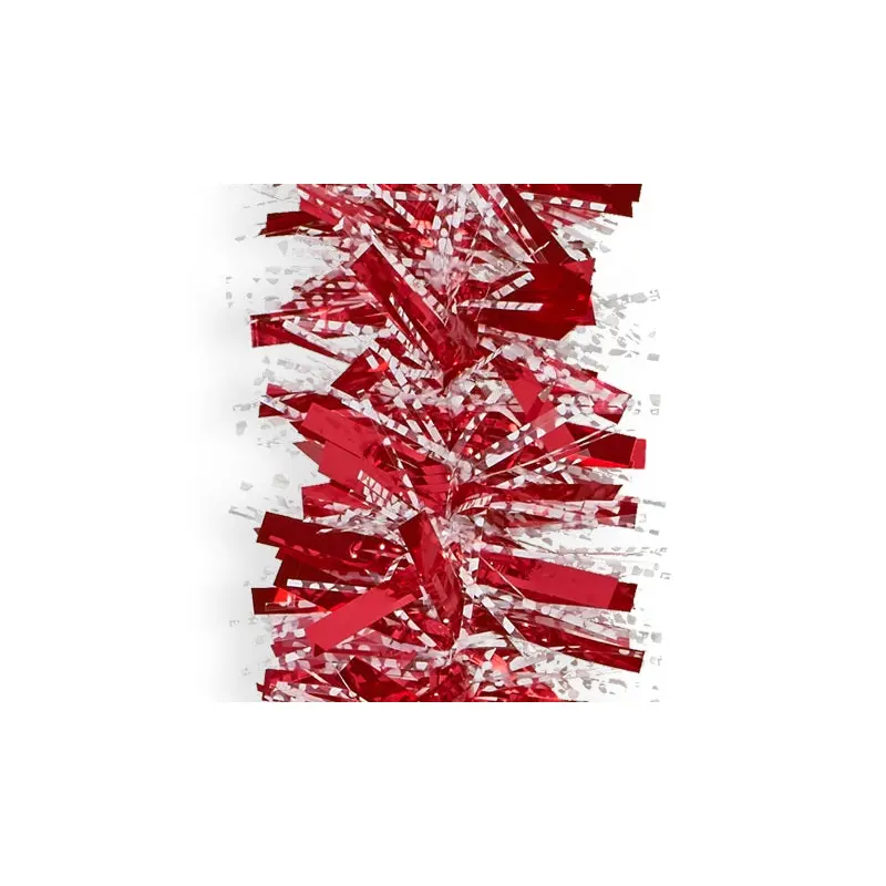 15' Fantasy Snowy Red Tinsel Christmas Garland