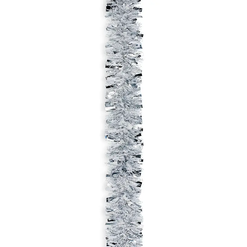 15' Fantasy Snowy Silver Tinsel Christmas Garland