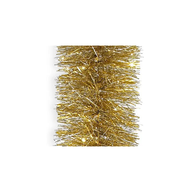 15' Super Plush Golden Silver Tinsel Christmas Garland