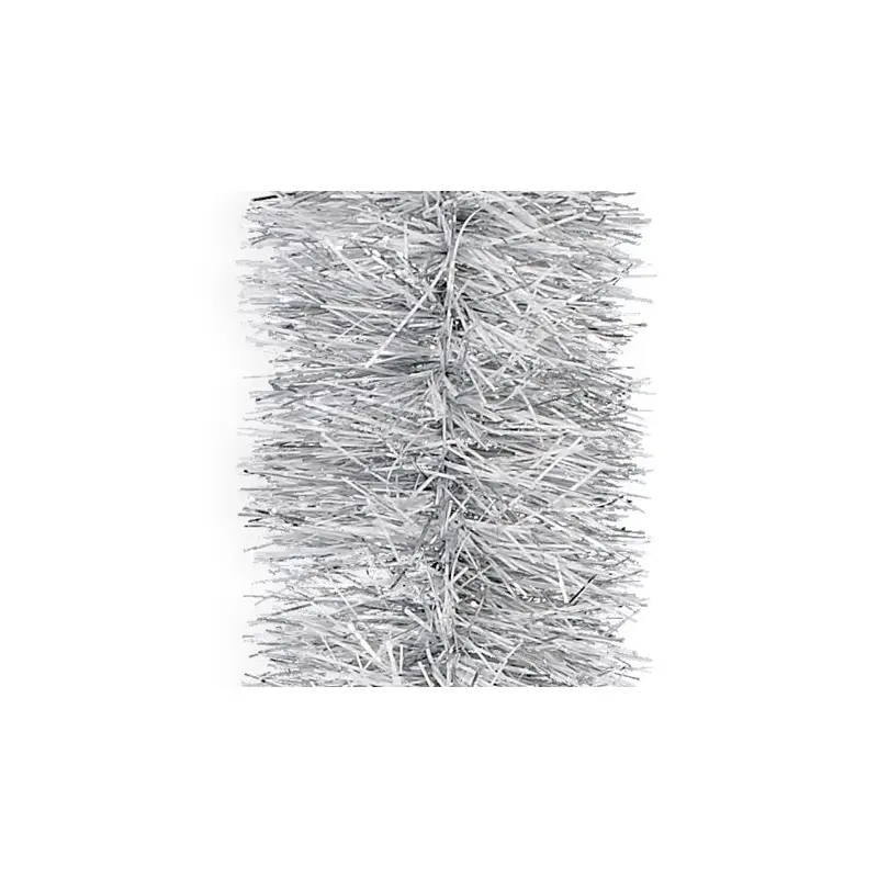 15' Super Plush Silver White Tinsel Christmas Garland