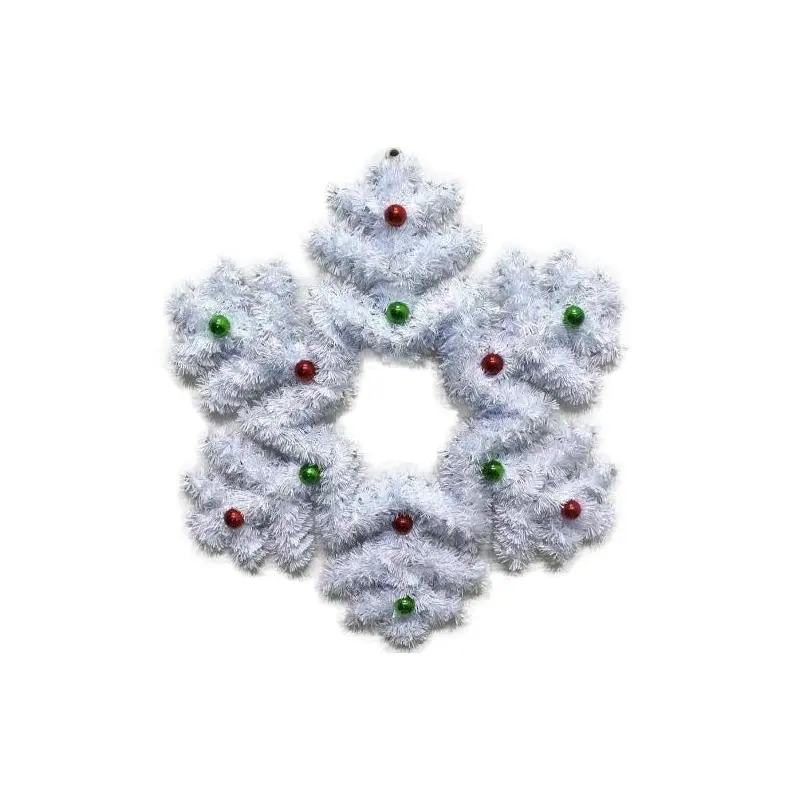 18" 2D Tinsel Snowflake Wreath