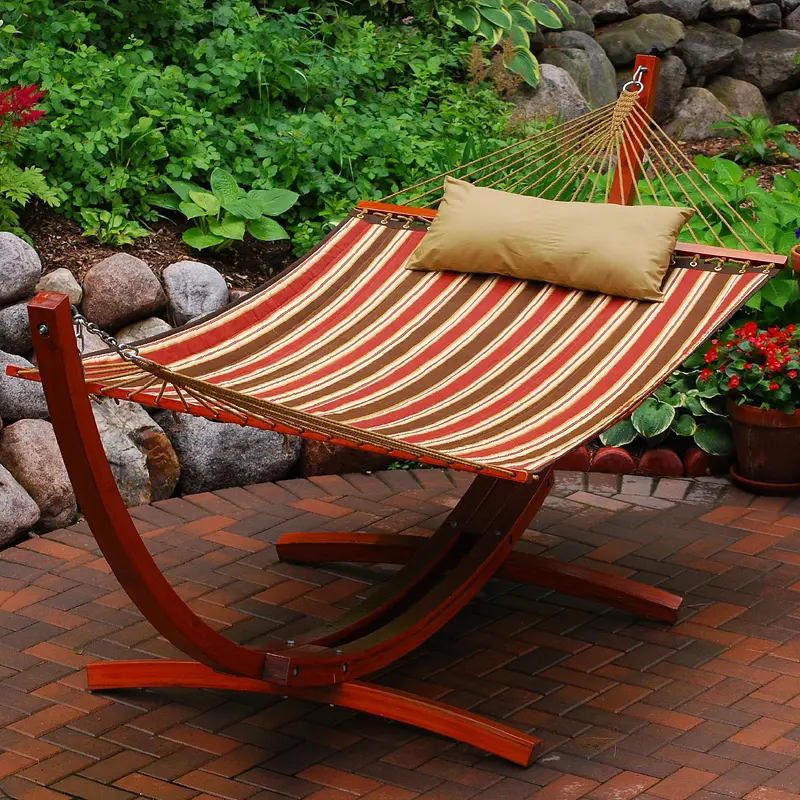 2-Point Quilted Hammock with Arc Frame Combination