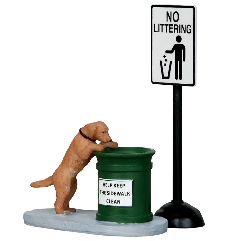 Lemax General Collectibles Accessory: No Littering, Set of 2 #14364
