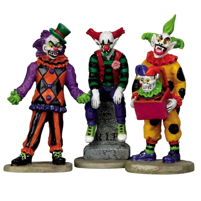 Lemax Spooky Town Evil Sinister Clowns, Set of 3 #12885