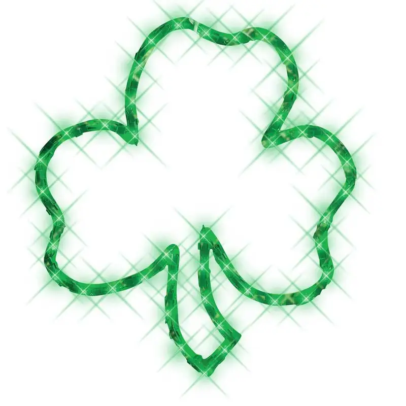Lighted Shamrock Window Silhouette Decoration