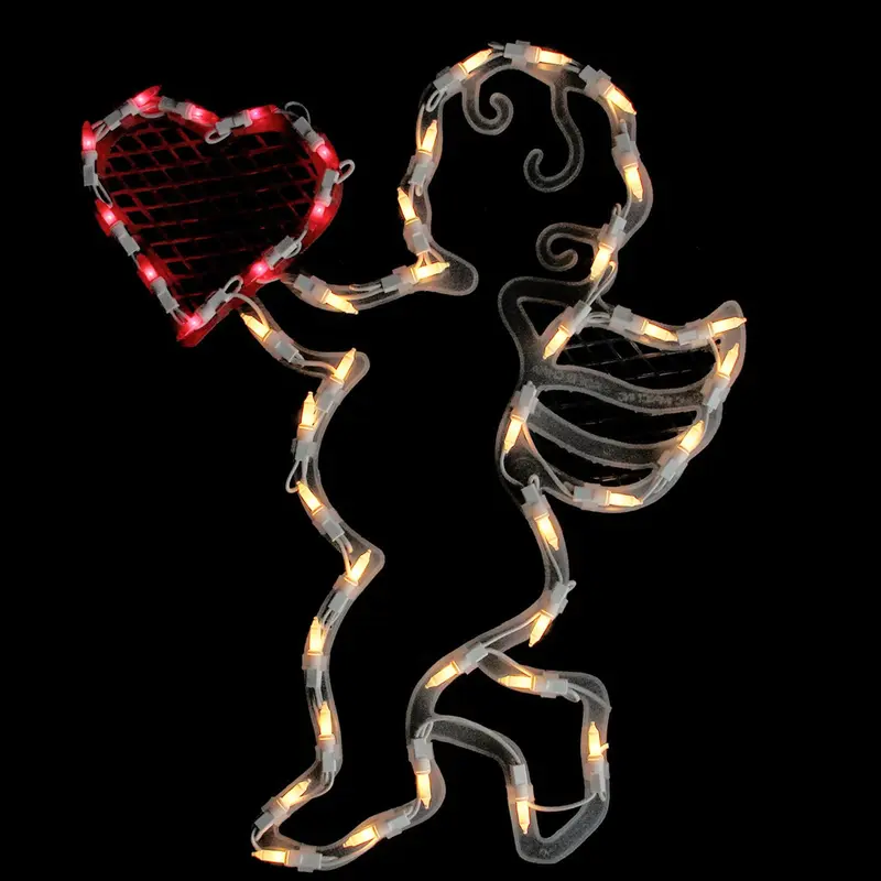 Lighted Valentine's Day Cupid Heart Window Silhouette Decoration