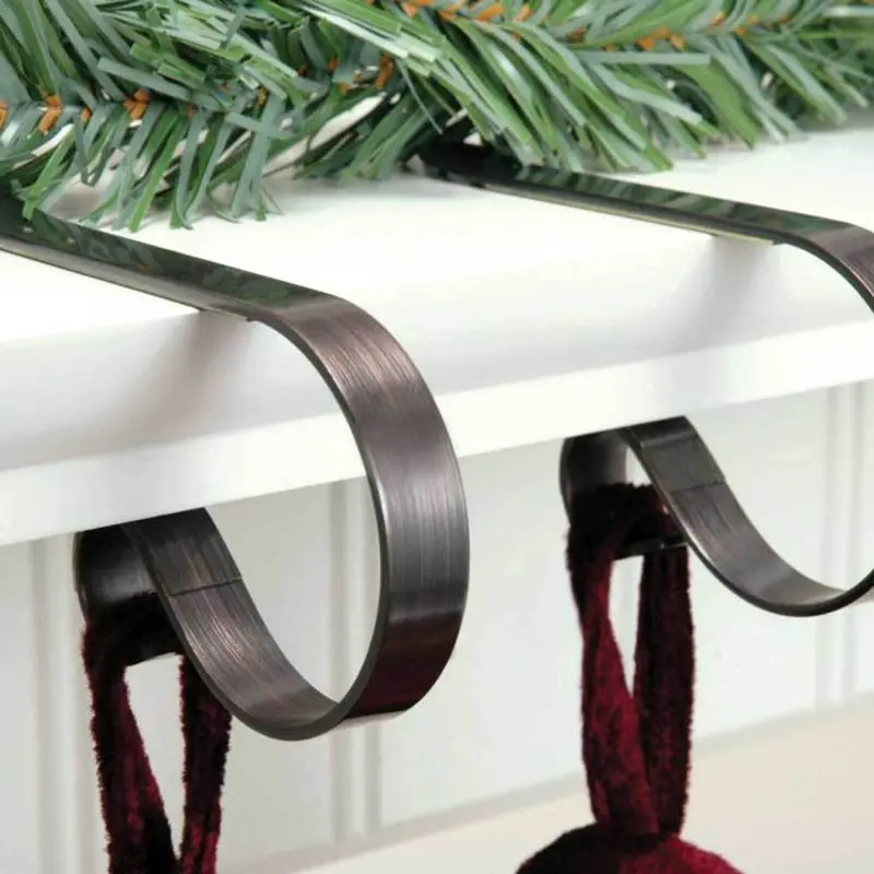 Original MantleClip Bronze Christmas Stocking Holders by Haute Decor, 2-Pack