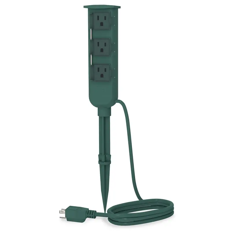 Stanley Mini 3-Outlet Plug Stake Power Center